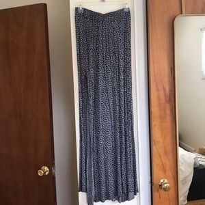 Navy floral maxi skirt